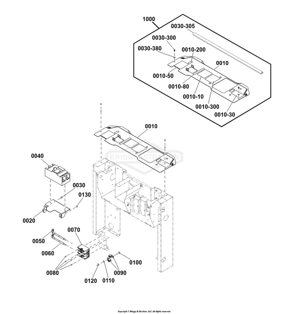 Circuit Breaker Group Diagram and Parts List for 040801-00  Briggs and Stratton Generator